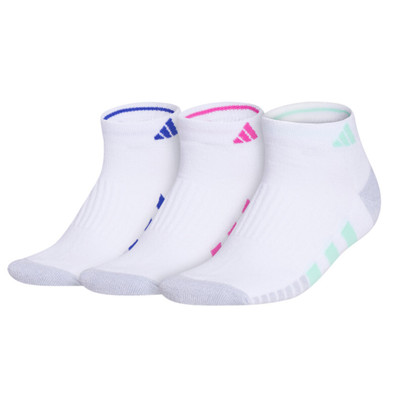 adidas Women's Cushioned 3.0 Low Cut 3-Pack (White/Pulse Mint/Fuchsia)