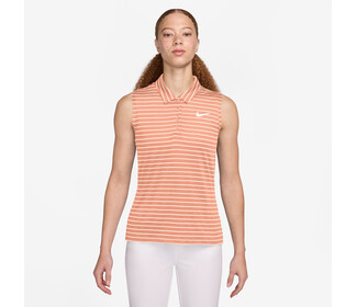 Nike Dri-FIT Victory Sleeveless Striped Polo (W) (Apricot Agate)